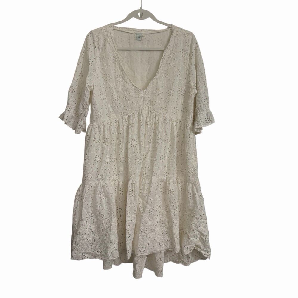 Sundance Jasmine Dress Petite Medium White Eyelet Boho Cottagecore Midi Timeless